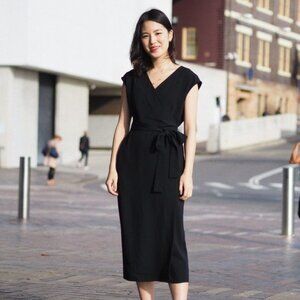 Everlane The Japanese GoWeave Wrap Dress Size 16